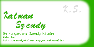 kalman szendy business card