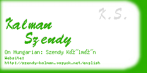 kalman szendy business card